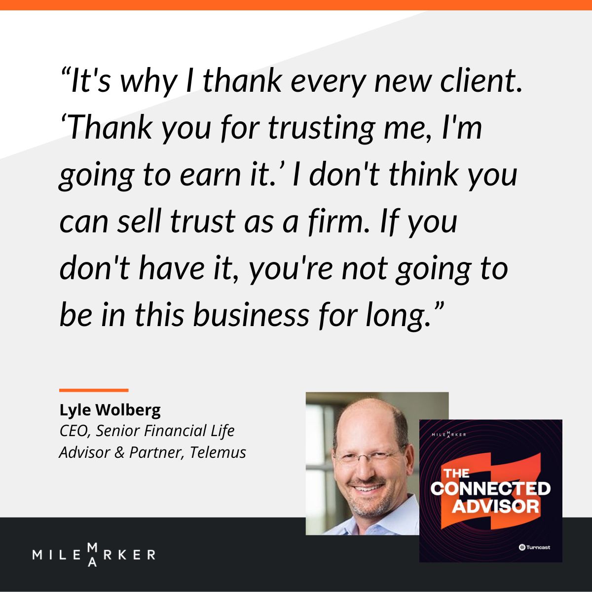 On the latest episode of <a href="/milemarkerco/">Milemarker</a>'s The Connected Advisor Podcast: The Future of Finance: Building Trust and Embracing Fiduciary Standards with Lyle Wolberg, CEO, Senior Financial Life Advisor &amp; Partner at <a href="/TelemusCapital/">Telemus</a> 

Listen here: open.spotify.com/show/0Lw8kHGnS…