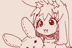 「ちかごろのらくがき2うさぎとぬいぐるみ 」|うちうのイラスト