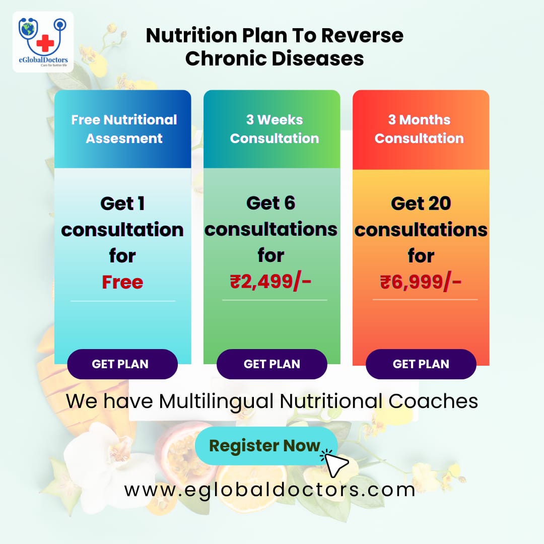 Unlock vibrant health with eGlobalDoctors! Tailored 3-week/3-month plans for weight management, diabetes, heart health, and wellness. Affordable, accessible healthcare. Book your appointment at eglobaldoctors.com. #NutritionalCoaching 🌟🥦🍎🥑🥕💼