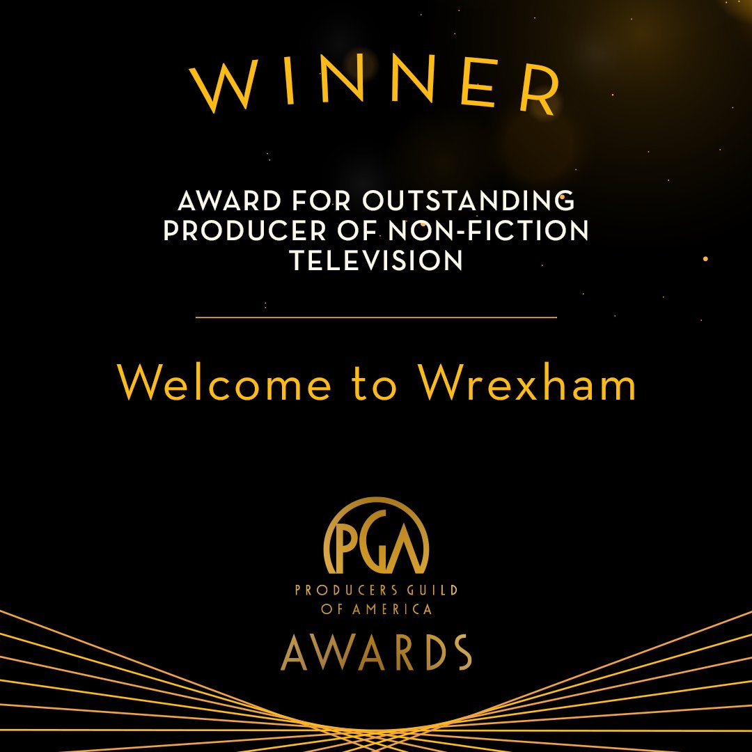 The Award for Outstanding Producer of Non-Fiction Television goes to Welcome to Wrexham. #PGAAwards