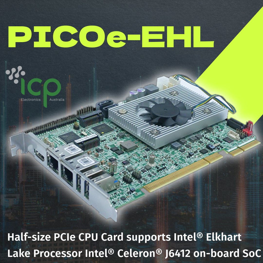 ICPElectronics's tweet image. Introducing @ieiworld 's PICOe-EHL: The future of embedded computing with Intel® Celeron® J6412, dual displays, and advanced connectivity. 🚀💻 #NextGenEmbedded #EfficientComputing Upgrade your tech with iEi today! 🌟