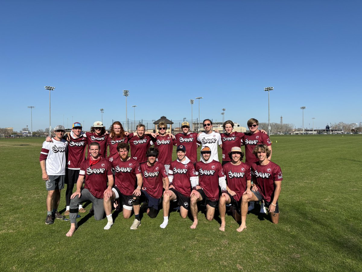 🚨SWAMPY WEEKEND SUMMARY🚨

Saturday
W 9-8 AK St
W 13-0 LSU B
W 13-3 MSU
Sunday
W 10-8 AK
W 13-4 IU
L 9-11 Tulane

2nd place finish ends a monster weekend in the bayou. As always, so proud of our guys and hope all teams get home safe! #swamplove