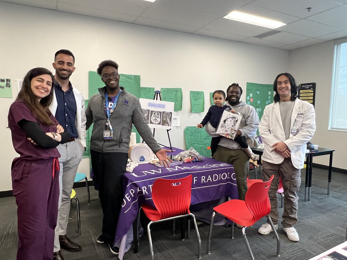 NegarFiroozeh's tweet photo. Exploring radiology with puzzles and ultrasounds at Doctor for a Day! #DFAD Helping kids see the excitement in healthcare careers. #FutureDocs #NURF @UWRadiology #DEI https://t.co/yAdPEGtbi6