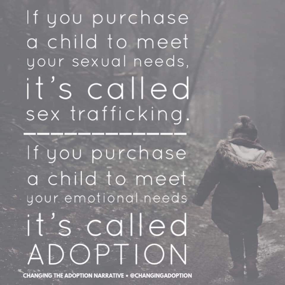 GusWatanabe's tweet image. Never happens. But you can get a discount if you take on a Black baby or a mixed race baby.

#AdoptionIsHumanTrafficking