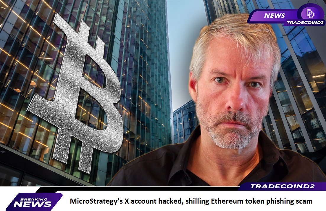 TradeCoinD2's tweet photo. February 26, 2024    Bitcoin News   

$BTC 51.479  $ETH 3.099

@TradeCoinD2

MicroStrategy’s X account hacked, shilling Ethereum token phishing scam

- Attackers have taken over the official X account for MicroStrategy account, posting a series of malicious links to a fake airdrop for a nefarious $MSTR token.

Business intelligence firm MicroStrategy’s X account has been hacked, posting several malicious links to claim a fake airdrop of a nefarious $MSTR token to its nearly 200,000 followers.

- $100 Million Cryptocurrency Scheme Uncovered in Myanmar
- DeFi TVL Surpasses $80 Billion Milestone
- China’s Top Prosecutor Cracks Down on Blockchain and Metaverse Offenses