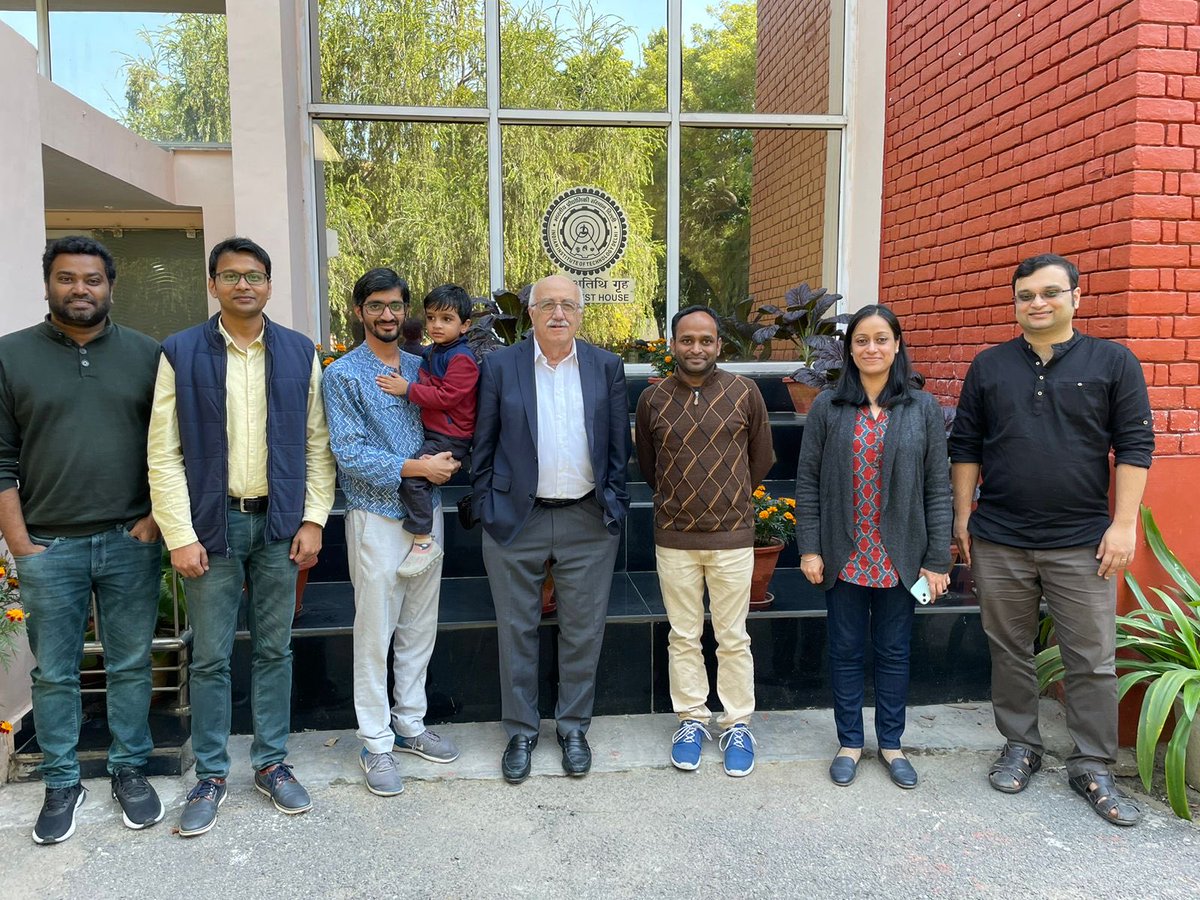 Had an amazing interaction with Michele Parinello over lunch ⁦@iitdelhi⁩. His energy is infectious. Really inspirational! Thanks to ⁦@TarakChem⁩ for hosting him here. On a lighter note, Anant (my 3 year old seen in the pic) has started talking about MD 😂.