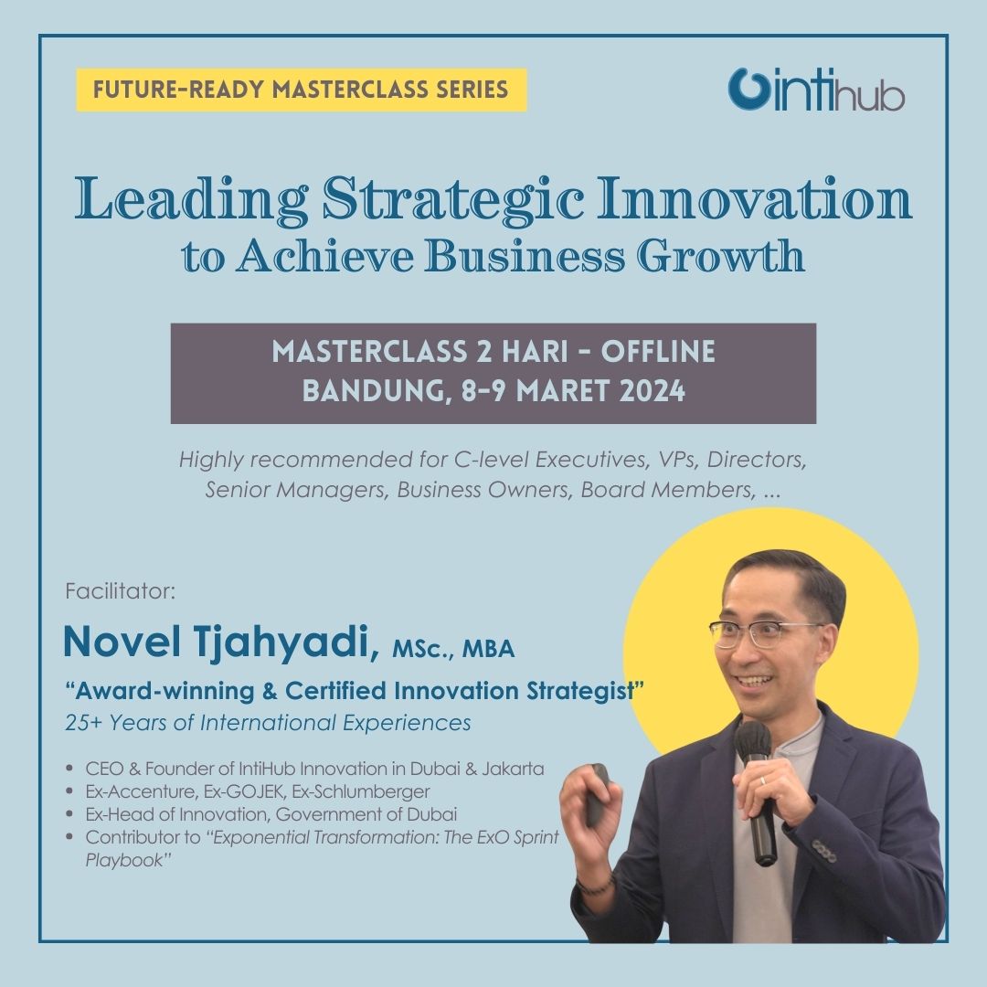 Calling VISIONARY LEADERS… Join our masterclass to navigate your organization’s innovation strategy.

Bandung, 8-9 March 2024

Book via WA 0811 205 29 29 (Dina).
intihub.com/leading-strate…

#LeadingInnovation #CorporateInnovation #InnovationManagement #InnovationStrategy