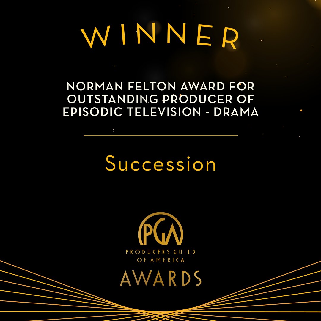 The Norman Felton Award for Outstanding Producer of Episodic Television - Drama goes to Succession. #PGAAwards