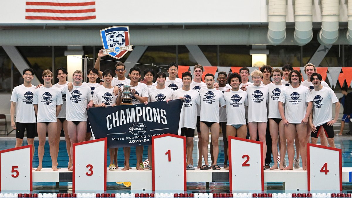 15 straight! The MIT men's swimming and diving team captured the program's 18th overall title as the Engineers used 14 event wins to claim the 2024 NEWMAC Swim and Dive Title!! #RollTech Recap and Results: tinyurl.com/fekncvp2