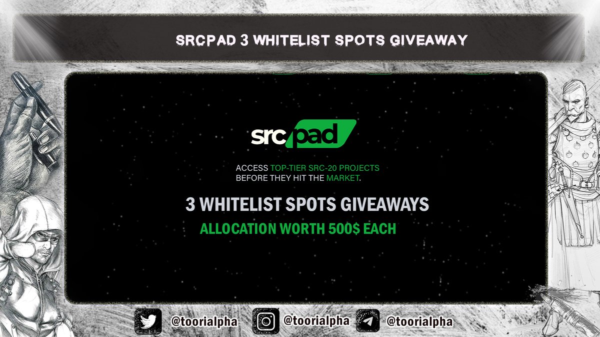 TooriAlpha's tweet image. #SRCPAD 3 WL Spots Giveaway!

A top-tier launchpad for SRC-20 tokens, brought to you by key developers in the Bitcoin Stamps and SRC-20 ecosystem.

To Enter👇
⚡️Like ❤️ Retweet ♻️ Follow me 
⚡️Follow @Toorialpha &amp;amp; @srcpad_pro

⚡️ Read for more details srcpad.pro/en

 ⏰…