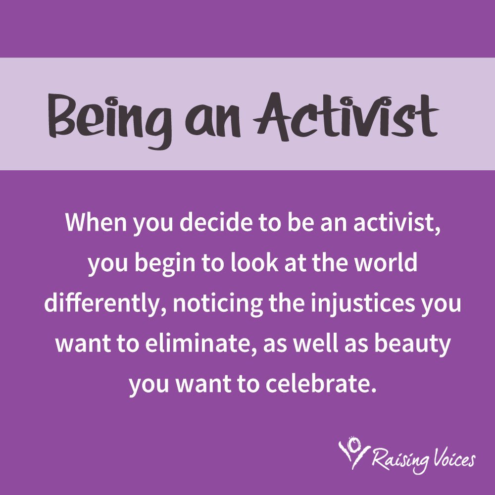 Everybody can be an activist. ☑️Speak up against violence in your community ☑️Hold space for marginalized people to share their stories and expertise. ☑️Evaluate your convictions. This & other actions can help you be the change you wish to see.