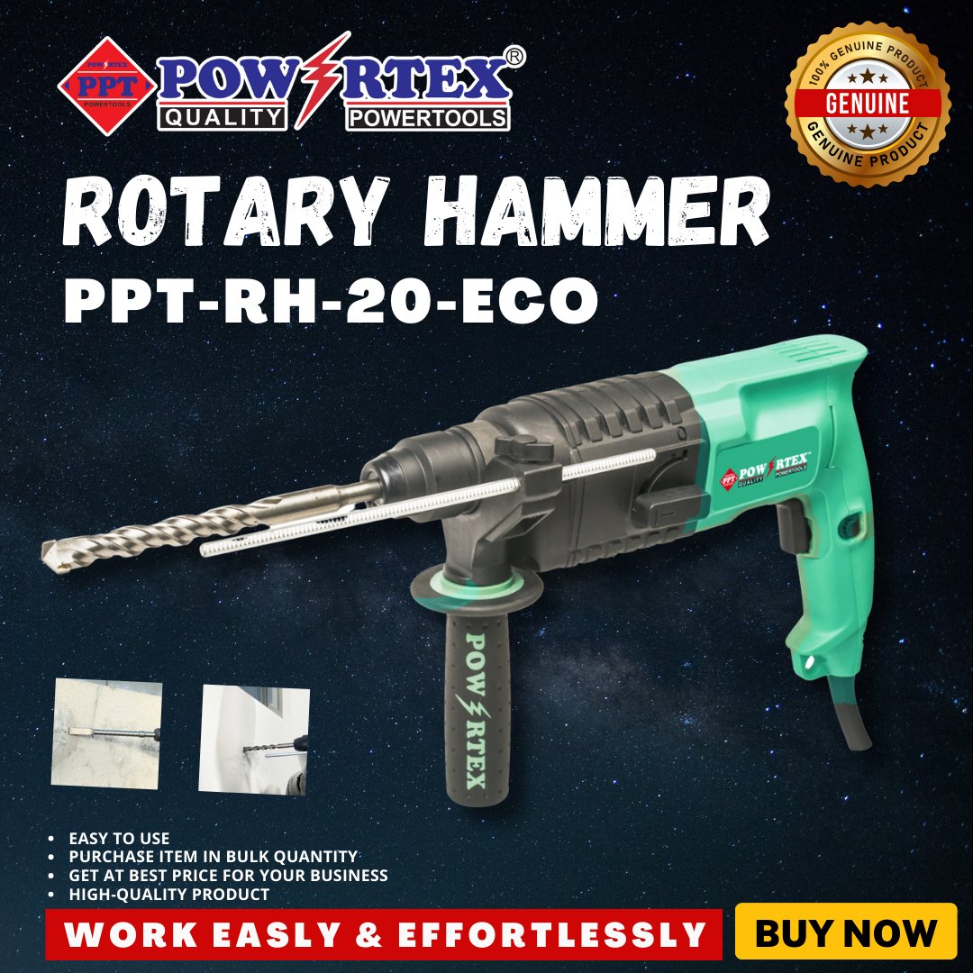 Powertex Rotary Hammer PPT-RH-20-ECO

#cordlesstools #rotaryhammer #rotaryhammerdrill #cordlessrotaryhammer #reelsindia #rotaryhammers #powertextools #tools #handtools #drilling #drillingmachine #machines