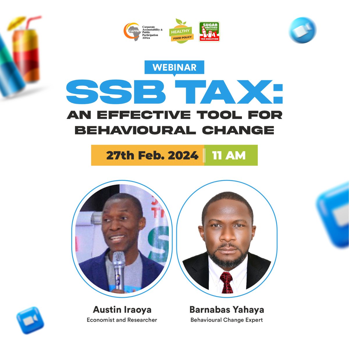 On February 27, 2024, we will be hosting a webinar to discuss how #SSBTax is an effective tool for behavioural change.
 Don't missed out...
@CAPPAfrica @