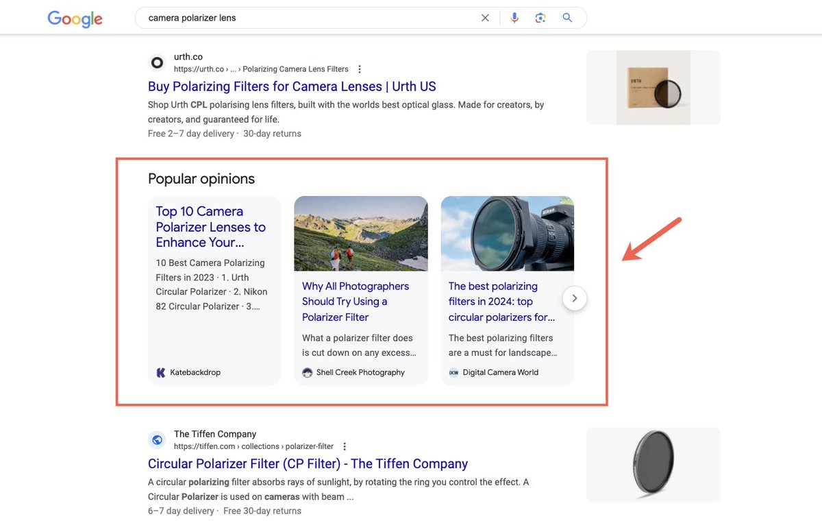 SEO News: Google is making a concerted effort to differentiate content in search results, moving away from the standard 10-blue-links approach.

In the latest round of testing, Google is differentiating from the 'Perspectives' carousel (featuring articles, forum posts, social