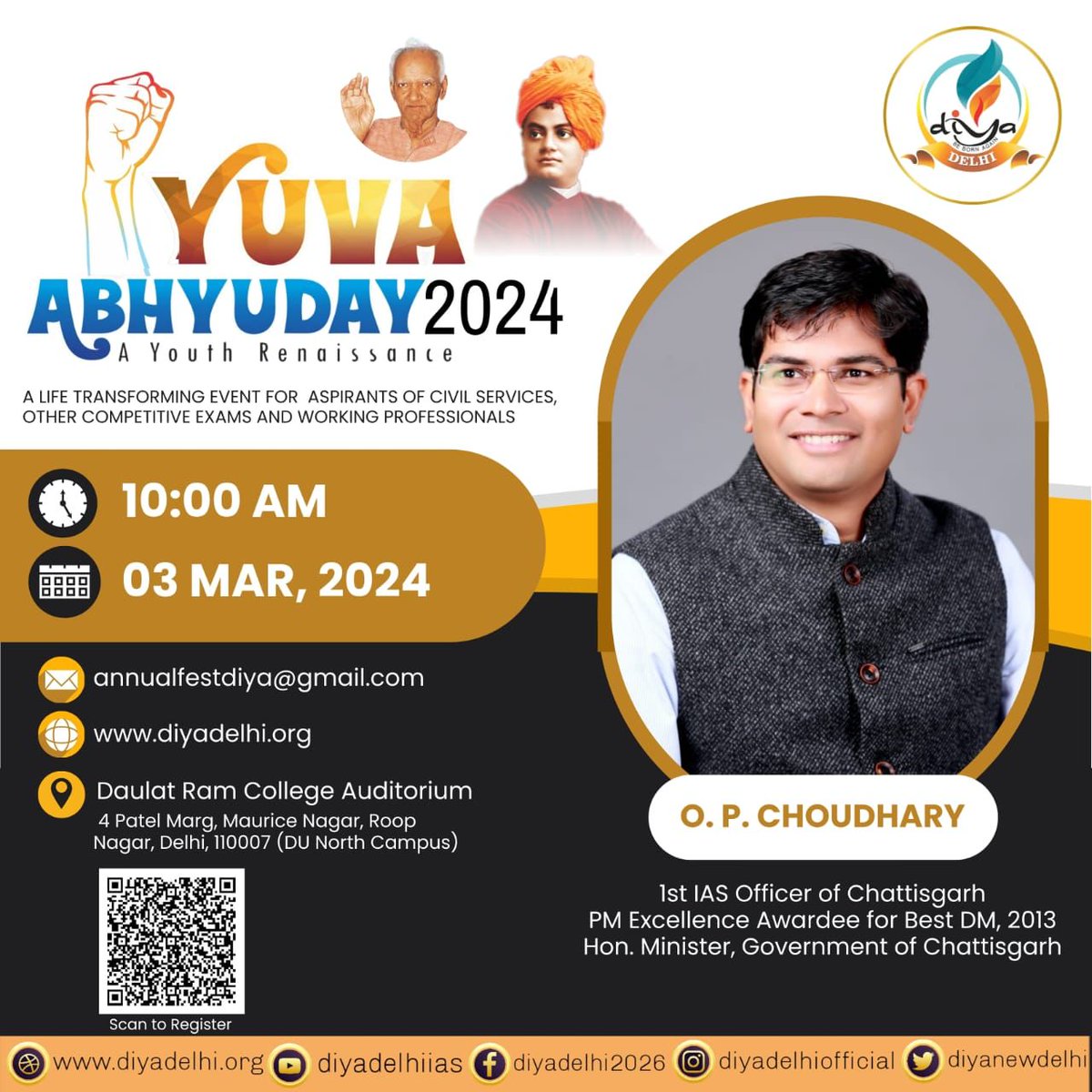 🌈 *If you want to Shine like a Sun, first burn like a Sun.* -*Dr. APJ Abdul Kalam* To discover yourself from inside out, *DIYA Delhi* , invites you to *YUVA ABHYUDAY 2024* - a life transforming event for the aspirants of Civil Services and other competitive exams to learn