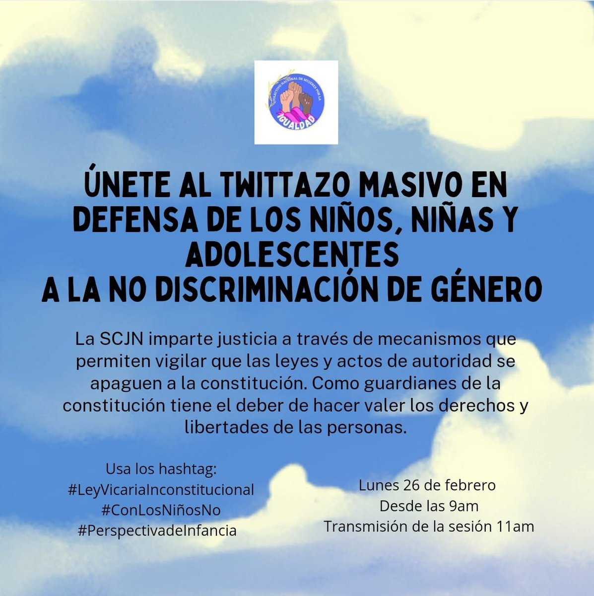 TODOS a favor del Interés Superior de la Niñez y Adolescencia 🙌

Confío que la <a href="/SCJN/">Suprema Corte</a> no tenga un comportamiento criminal y actúe en beneficio de México.🇲🇽 

#PrimeroLaNiñez #NadieMenos   #violenciavicariaoporinterpósitapersonaesunfraude  #NoALaIdeologíaDeGénero