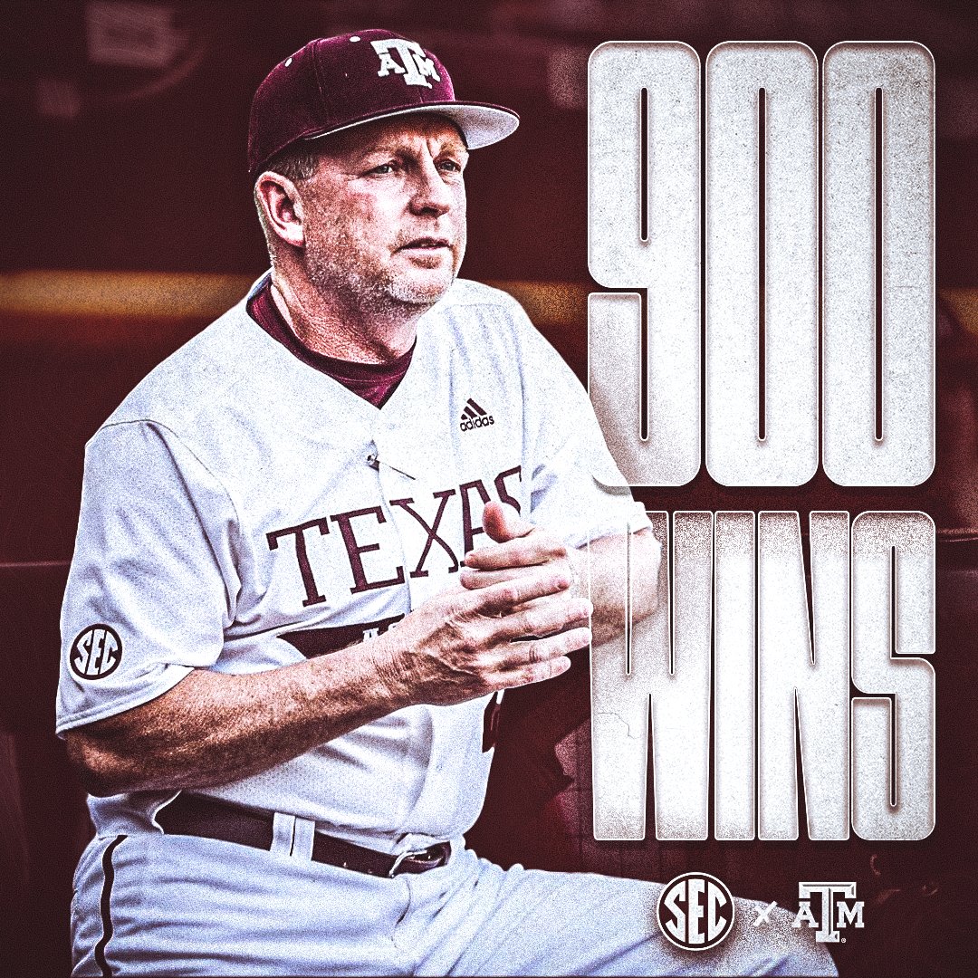 900 career wins and counting! 😤 Congratulations @CoachSchloss! 👍 @AggieBaseball x #ItJustMeansmore