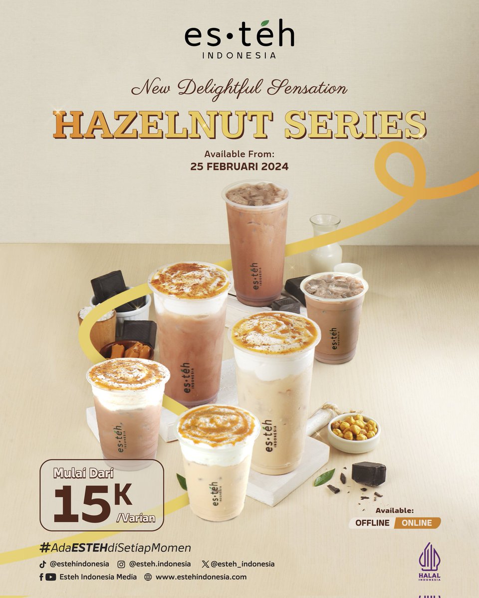 Kalo kepincut sama rayuan gombal dia mah udah biasa. Yg gak biasa itu #KepincutEstehHazelnut !!! 3 varian terbaru <a href="/esteh_indonesia/">Esteh Indonesia</a> emang enak bangt! Buruan cobain sekarang, masa iya aku udah, kamunya belum??? 😋😋