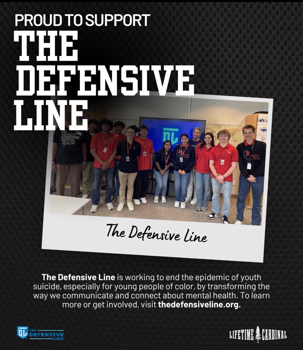 Mental health is as important as physical health, playing a vital role in our ability to cope with stress and be productive. To help transform the way we communicate and connect about mental health check out thedefensiveline.org ! <a href="/Lifetime_Card/">Lifetime Cardinal</a>
