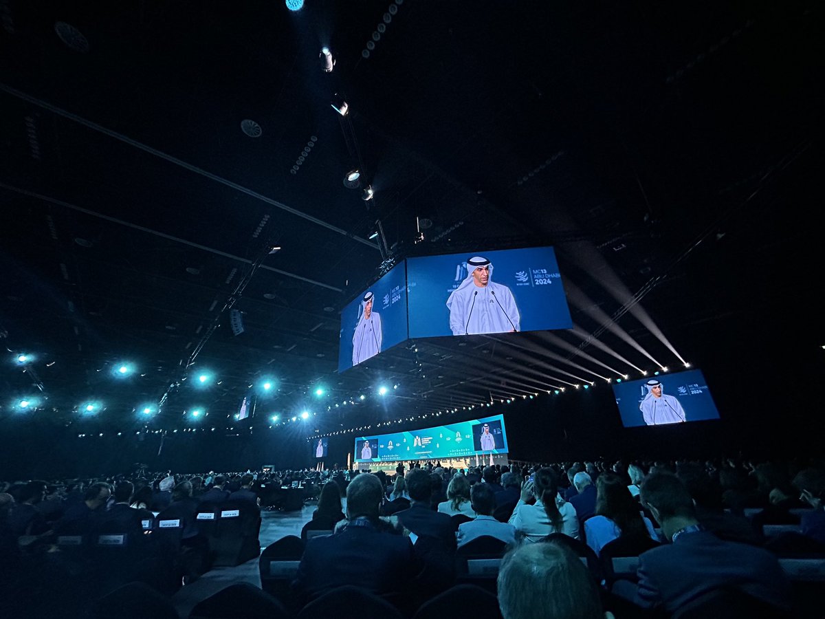 HE Thani bin Ahmed Al Zeyoudi opening MC13 in Abu Dhabi. Dutch Minister Geoffrey van Leeuwen attending the event with a large Dutch delegation to participate in the ministerial. <a href="/DutchMFA/">Dutch Ministry of Foreign Affairs 🇳🇱</a> <a href="/leeuwengew/">Geoffrey van Leeuwen</a>