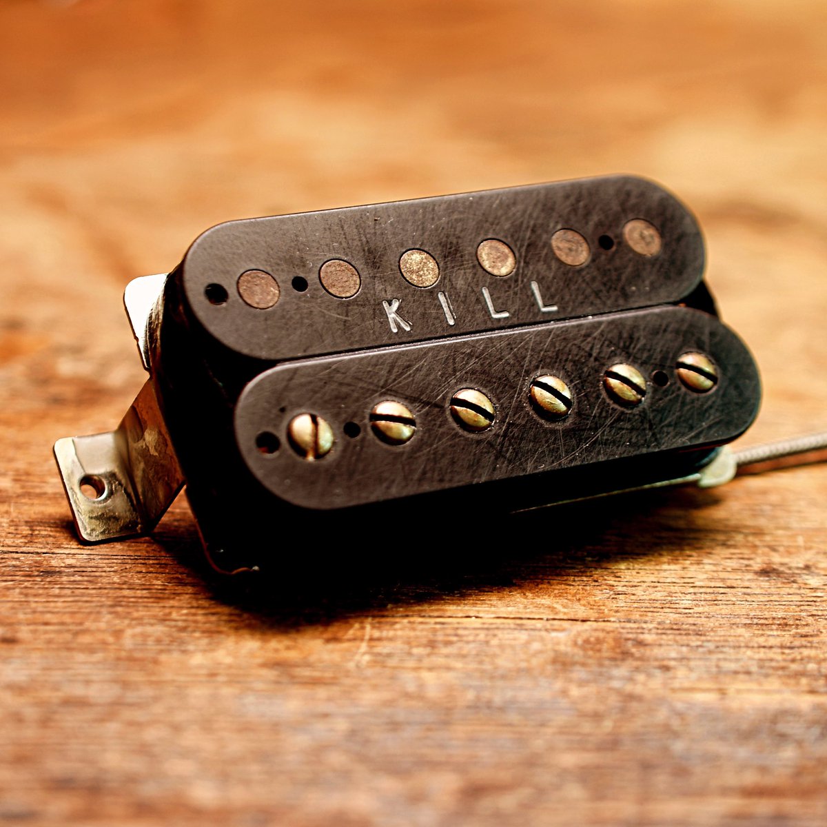 K I L L engraved Killdozers AKA PowerDozers are on ebay now in Standard and Trem Spaced.  Alnico 8 16.5K or Power and Beauty.  Black Wartorn shipping world wide.   #wartorn #guitar  #doomhumbucke#guitarpickup #doompickup #doomguitar #customguitar #guitarpart #guitarporn #KILL