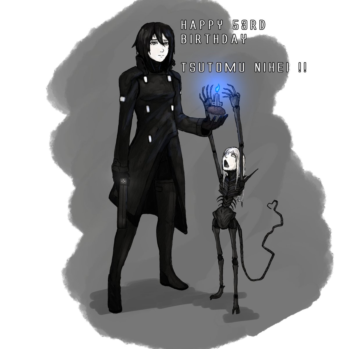 RennyYeti's tweet image. Happy Birthday to Tsutomu Nihei!
My submission for TOA Discord collage.
#BLAME! #BLAMEfanart #BLAMEmanga #tsutomunihei