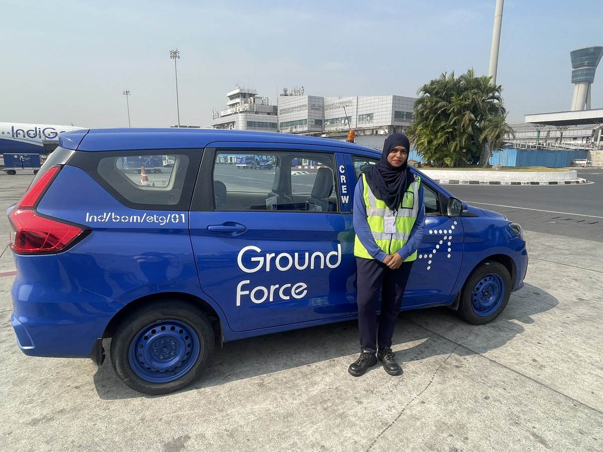 Winds of change.. 
Sameena is the first woman airside cab driver in Mumbai airport. 
It is extremely heartening to see this inclusion and it is exactly this, that will drive our socio economic engines .. 
#diversity #inclusion #womeninaviation #6e
