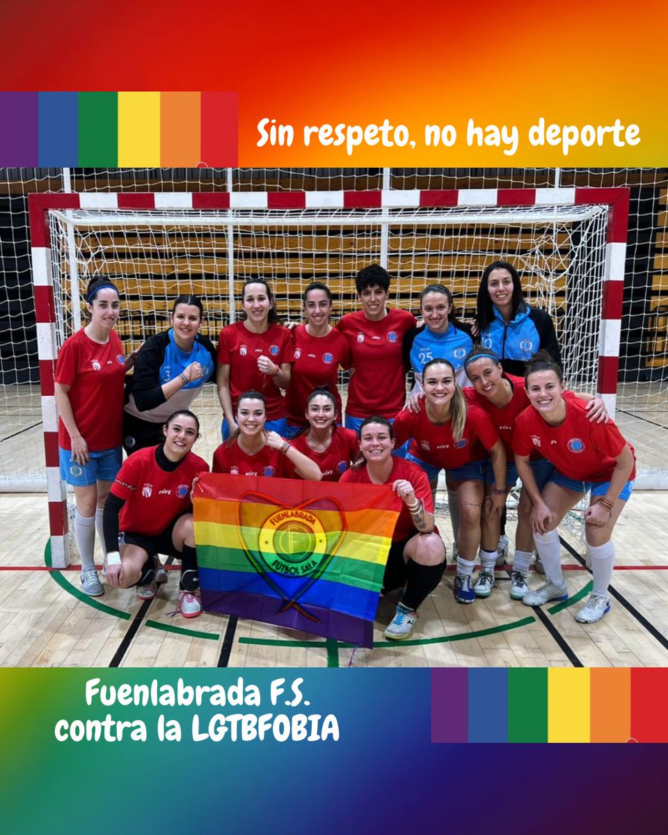 🏳️‍🌈SIN RESPETO NO HAY DEPORTE 🏳️‍🌈

Ayer nuestras chicas salieron a calentar en su partido con los cordones arcoíris 🌈 para mostrar el compromiso de este equipo contra la violencia, la desigualdad y la discriminación en el deporte.

#sinrespetonohaydeporte 
#fuenlabrada