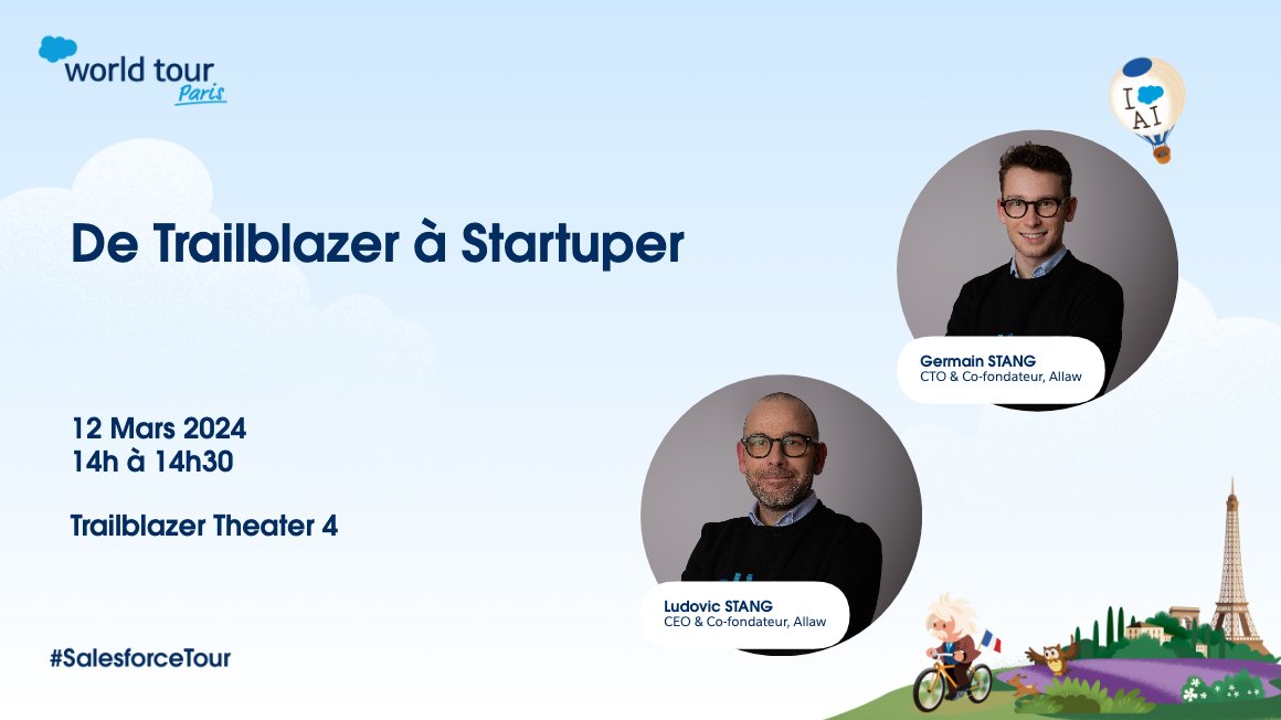 📢 J’interviens au Salesforce World Tour Paris au côtés de Germain Stang, découvrez notre session et les 75 autres dès aujourd'hui.

🗓️ Inscrivez-vous gratuitement sforce.co/3usvebn
#SalesforceTour !