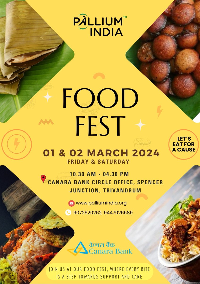 palliumindia's tweet photo. Close your kitchens! We're back with our food festival! 

Be a part of this noble cause!

#foodfestival #palliumindia #palliativecare #palliativemedicine #fundraising #donation #thiruvananthapuram #trivandrum #trivandrumfoodies #foodies #homecookedfood #homefood https://t.co/wUdrj9lGNr