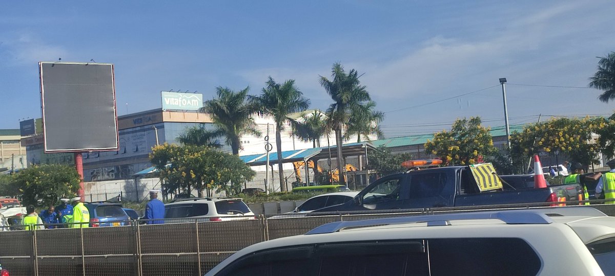 The Heavy traffic on the Nairobi express way before panari is due to an accident. Traffic police at the scene clearing. <a href="/Ma3Route/">Ma3Route</a> <a href="/motoristsoffice/">Motorist Association</a> <a href="/KenyanTraffic/">KenyanTraffic</a>