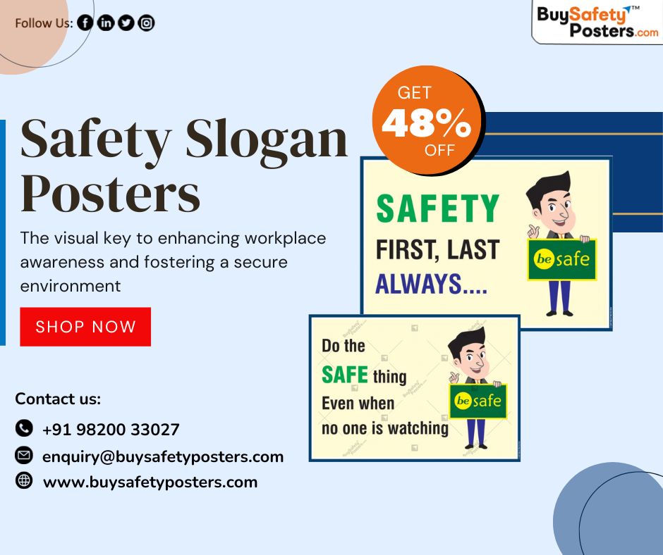 buysafetyposter's tweet photo. Elevate workplace safety awareness with our compelling #SafetySloganPosters. These visually engaging posters serve as constant reminders, promoting a culture of safety, health, and environmental consciousness.

Shop Now: https://t.co/a2Q3jnq7hP https://t.co/dn0rOVumlJ