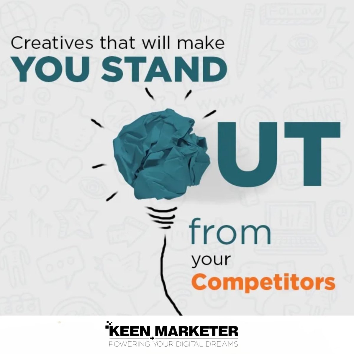 Stand out from the crowd with our creative solutions that set you apart from competitors! 𝗖𝗼𝗻𝘁𝗮𝗰𝘁 𝘂𝘀 𝗳𝗼𝗿 𝘆𝗼𝘂𝗿 𝗽𝗿𝗼𝗷𝗲𝗰𝘁 𝗾𝘂𝗲𝗿𝘆. 📷Visit Our Website: keenmarketer.in 📷 Call Now: +91-931-934-7701 #keenmarketer #DigitalMarketing