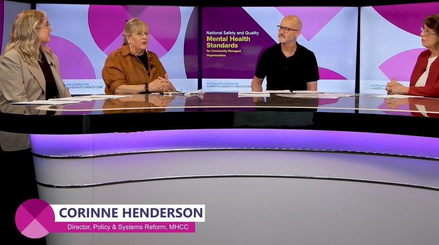 MHCC joined @ACSQHC to release resources supporting implementation of the National Safety & Quality Mental Health Standards. MHCC had a key role in developing these resources to ensure the Standards are easily understood & implemented effectively. safetyandquality.tv/mh-cmos/live/