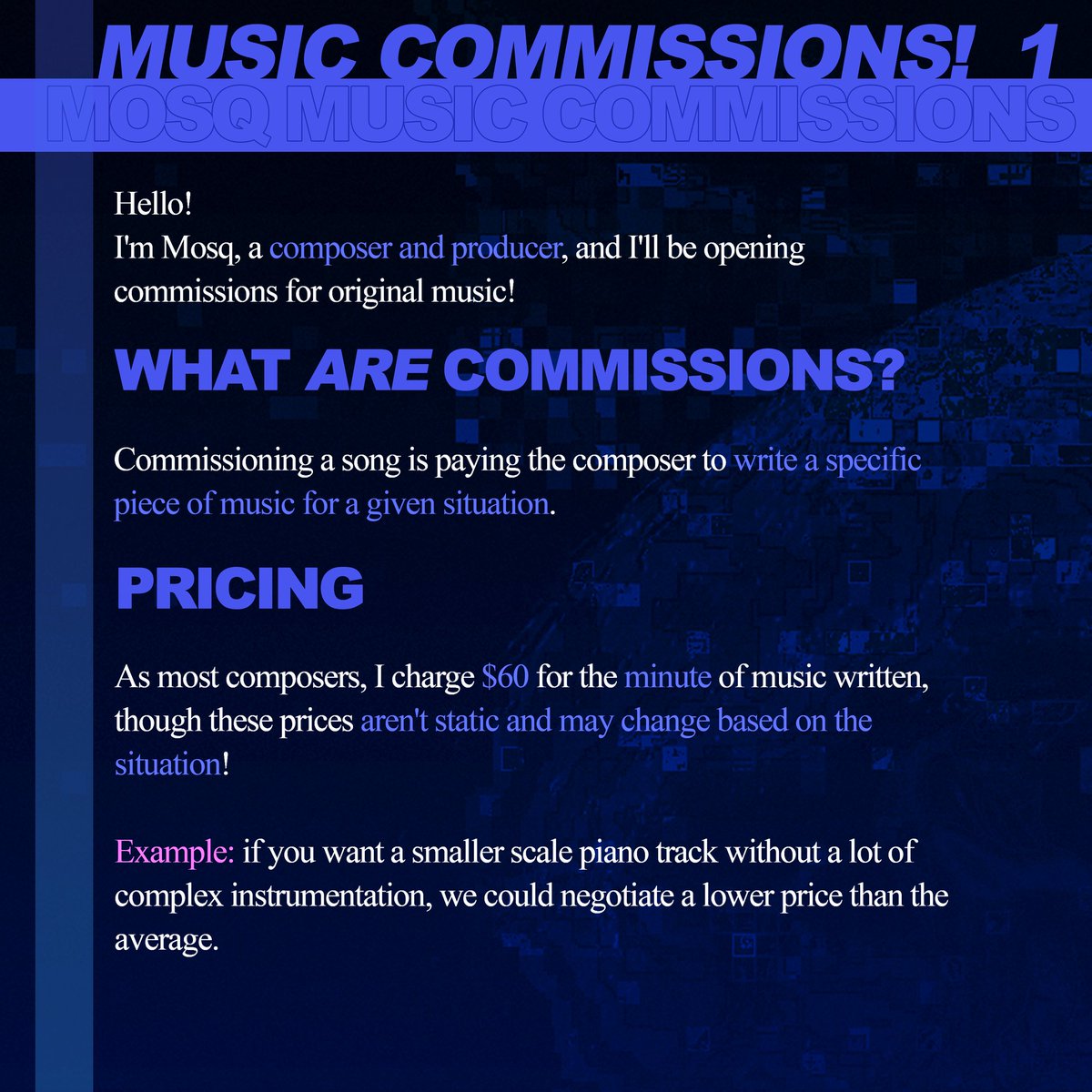 MOSQmusic's tweet image. Hi people, I&apos;m opening commissions!
Portfolio (with unreleased tracks) here:
linktr.ee/mosqmusic