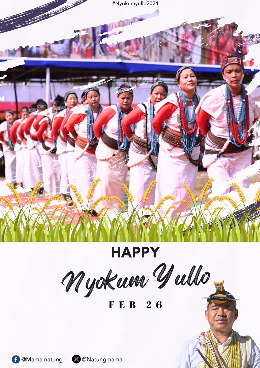 Warm greetings & best wishes all of you on the auspicious occasion of #NyokumYullo festival. May Ane Nyokum & Yullo Abo bless us all with bumper harvest, good health, peace & prosperity. Attar toh Ane Donyi! 🌾