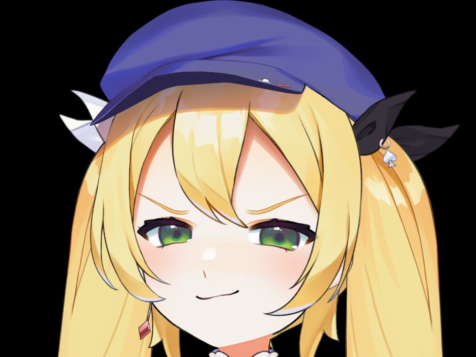 1girl smug blonde hair solo green eyes hat twintails  illustration images