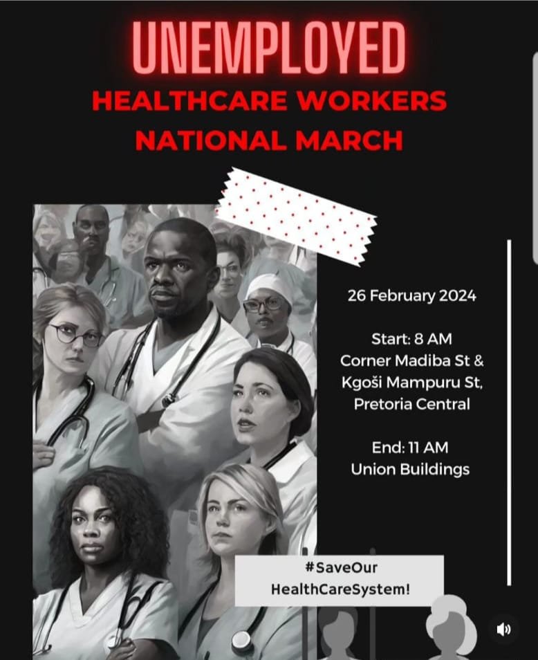 KayaNews's tweet photo. Hundreds of unemployed health workers will this morning- march to the union buildings to demand placement in the public service.
#Kayanews #Healthcareworkers #Saveourhealthcaresystem TT https://t.co/CN4I9tKgKJ