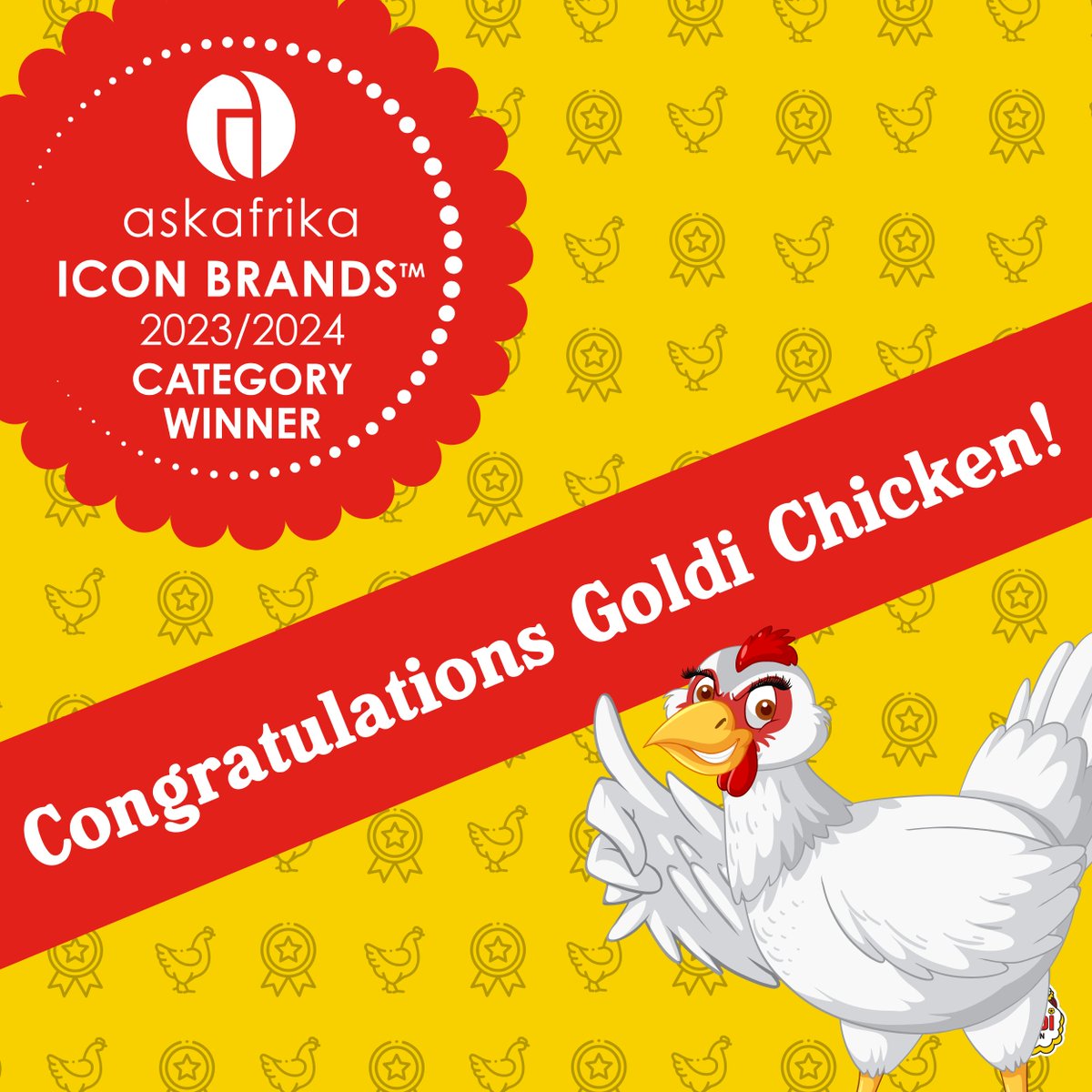 A flutter of the wings for Goldi Chicken's Victory with an Ask Afrika Icon Brands Award! We're thrilled to announce this amazing achievement for Goldi Chicken – flying away with the prestigious Ask Afrika Icon Brands Award in the Frozen Chicken Category! #GoldiChicken