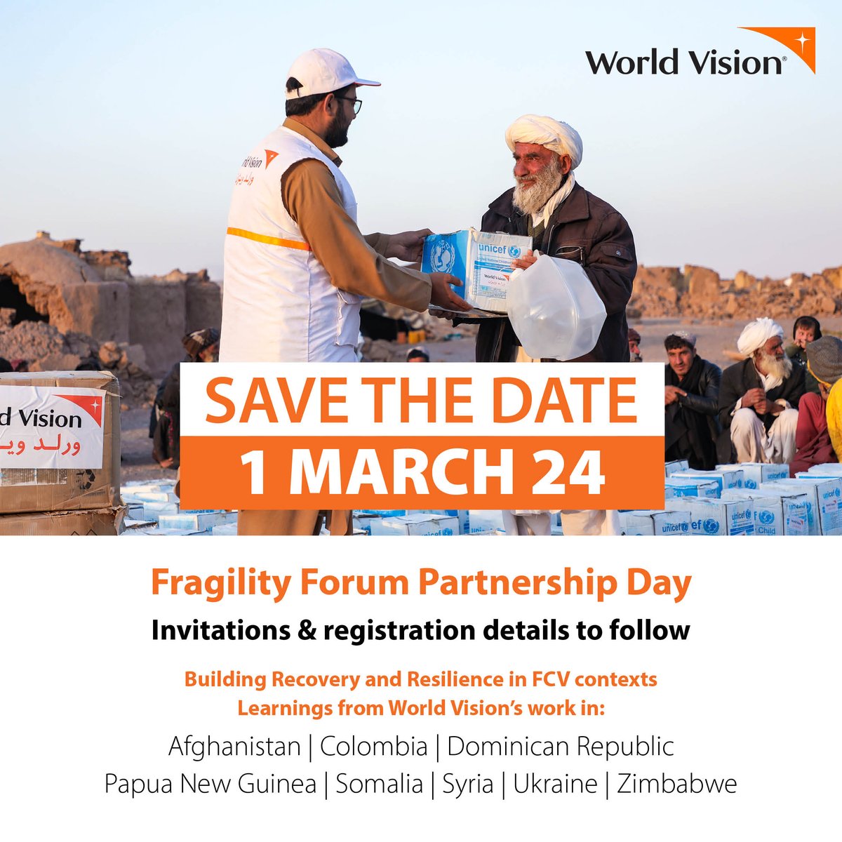 Register to be at our session on the partnership day of the #FragilityForum & hear about our work in FCV contexts. @WVSomalia @SomReP @Worldbank @ScrpSomalia @coopi @OxfamSomali @DRCSomalia @adra_somali @caresom @Shaqodoonorg @ACFsomaliaCD