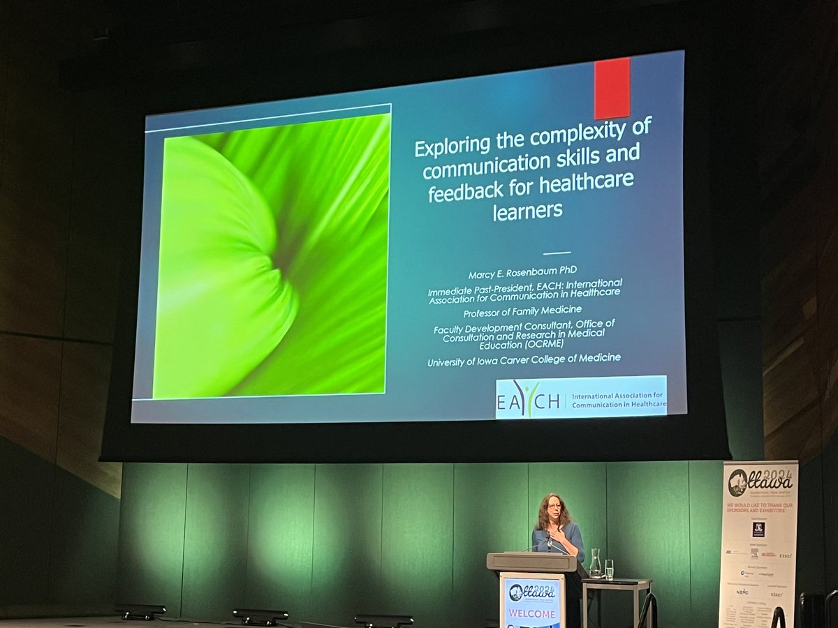 Marcy Rosenbaum delivering the closing plenary @Ottawa2024 sharing her experience in effective feedback in clinical communication. What challenges do you face in your practice?