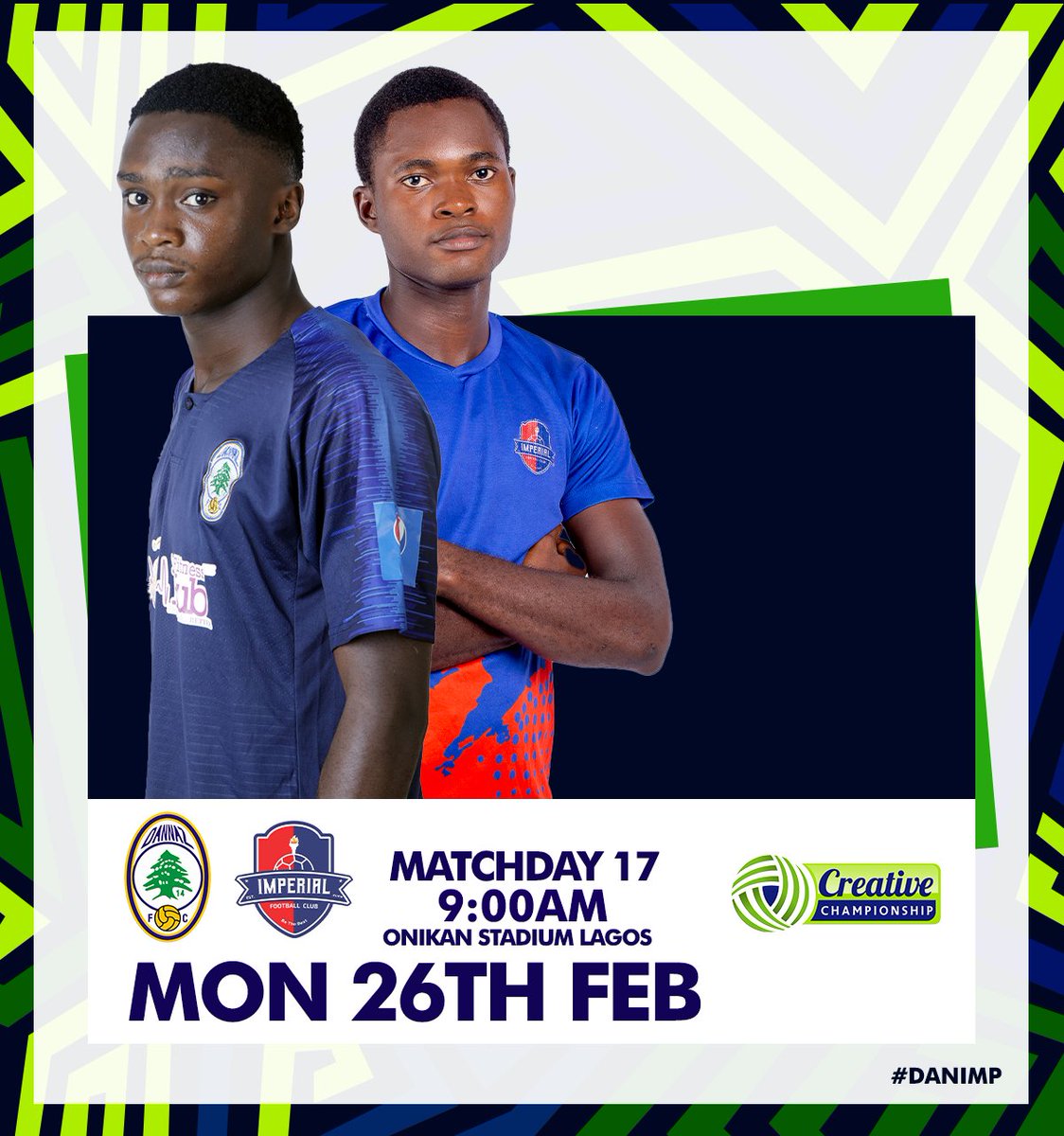TCC_League's tweet photo. Match Day 17 is upon us.

The game continues, as Imperial travel to face Dannaz in Lagos. 

#DANIMP #TCCLeague24 https://t.co/ibHQJcoaPp