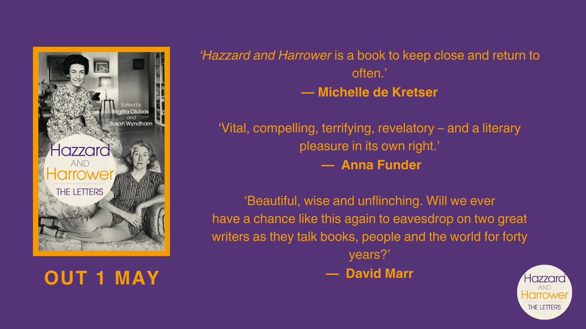 Discover an extraordinary account of two literary luminaries, their complex relationship and their times in Hazzard and Harrower: The Letters, edited by Brigitta Olubas and Susan Wyndham. This gorgeous cover design was created by Debra Billson. unsw.press/books/hazzard-…