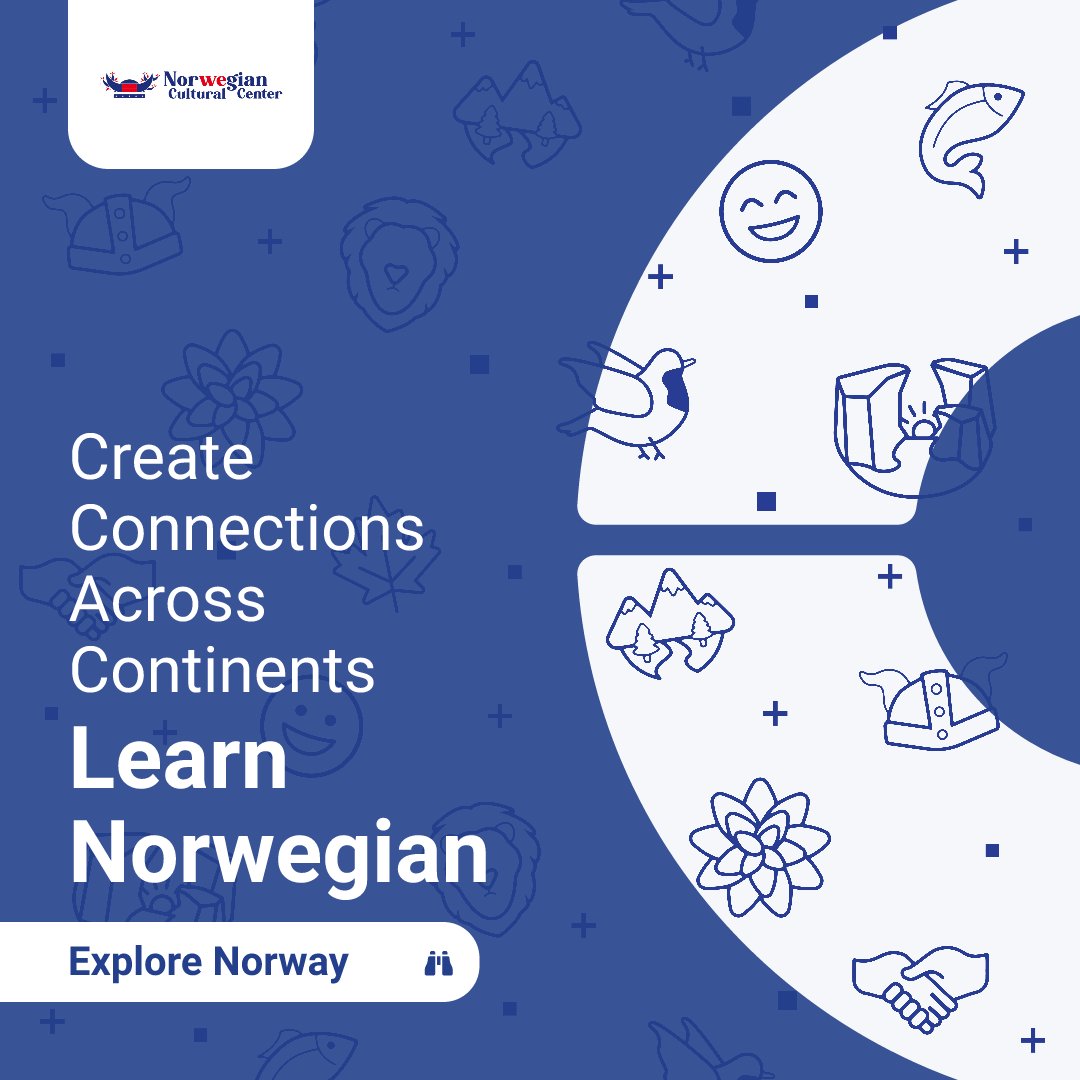 NorwegianCenter's tweet photo. Discover Norway and its culture.
🤝 Connect with the global Norwegian community.
👩‍🏫 Learn Norwegian with our expert teachers.
🌍 Explore Norwegian culture and history.
Sign up now and start learning Norwegian today!  https://t.co/ddgyBYvmRy https://t.co/74sTK2IQHw