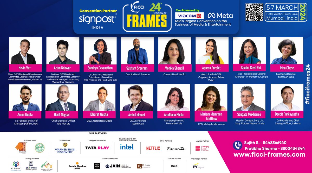 taran_adarsh's tweet photo. FICCI FRAMES TO BE HELD IN MARCH IN MUMBAI: TOP NAMES EXPECTED TO ATTEND… #FICCIFrames - #Asia’s largest media and entertainment conclave - is all set for 5 to 7 March 2024 in #Mumbai.

Many industry leaders, actors, filmmakers and policy makers are expected to be present at the 3-day conclave.

FICCI Frames is also a one-stop shop for any queries related to film funding, incentives, film shooting permissions and investments to be answered by #InvestIndia, where film policy heads of 15 different states of the country would be present on 6 March.

Top notch names from acting, film production, distribution and exhibition sectors, Studio executives, digital platform heads and many dignitaries are expected to attend as well as participate in various sessions and fireside chats.

Registration 🔗: https://t.co/frdZ5A5q77