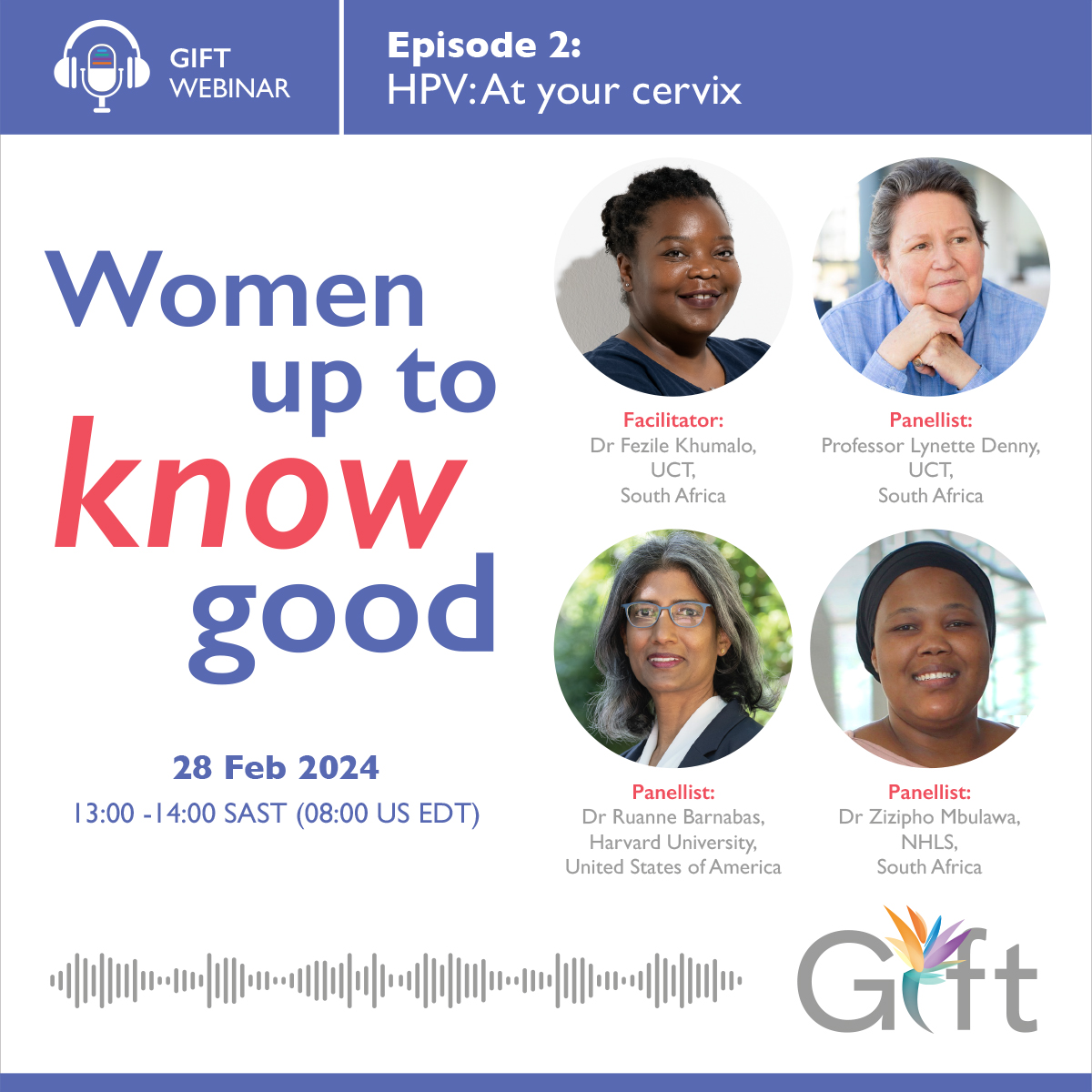 GIFT for Africa (@gift_for_africa) on Twitter photo The webinar is getting closer! Remember to sign up for GIFT's Women up to Know Good, episode 2. There is also an opportunity to earn CPD points for attending the webinar! Click here to register:gift-africa.org.za/.../the-gift-w…
#askabouthpv <a href="/EDCTP/">EDCTP</a> <a href="/MRCza/">SAMRC</a> <a href="/tiaorgza/">TIAORGZA</a> <a href="/UCT_news/">UCT</a> <a href="/LSHTM/">London School of Hygiene & Tropical Medicine</a> The webinar is getting closer! Remember to sign up for GIFT's Women up to Know Good, episode 2. There is also an opportunity to earn CPD points for attending the webinar! Click here to register:gift-africa.org.za/.../the-gift-w…
#askabouthpv <a href="/EDCTP/">EDCTP</a> <a href="/MRCza/">SAMRC</a> <a href="/tiaorgza/">TIAORGZA</a> <a href="/UCT_news/">UCT</a> <a href="/LSHTM/">London School of Hygiene & Tropical Medicine</a>