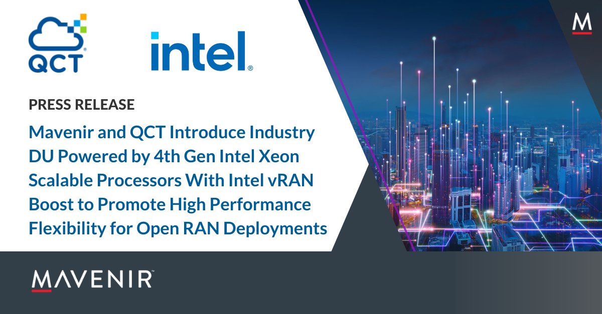 Mavenir collaborates with @QuantaQCT and @intel to provide a high performance, cost optimised edge platform that lowers the entry threshold to deploy Open RAN. bit.ly/3STN13f

#OpenRAN #5G #MWC24 #EdgePlatform