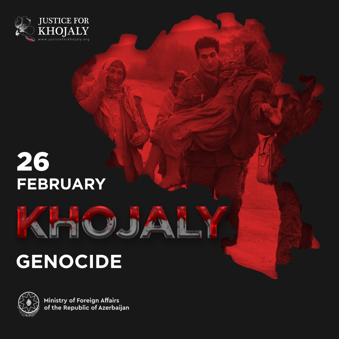 32 years have passed since Khojaly genocide, an unprecedented crime against humanity committed by #Armenia against peaceful #Azerbaijan|is. We commemorate w/deepest respect the memory of the victims of this atrocity & uphold #NeverAgain pledge not to let these tragedies repeat.