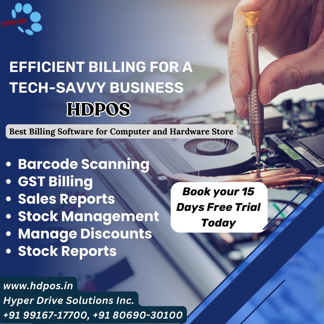 Upgrade your billing, upgrade your business with HDPOS

#hdpossmart #hyperdrivesolutions #erp #pos #BillingSoftware #Invoicing #SmallBusiness #FinanceTools #BusinessAutomation #Accounting #OnlineInvoicing #FinancialManagement #Entrepreneur #InvoiceGeneration #ExpenseTracking