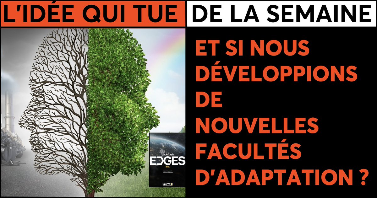 ET SI NOUS DÉVELOPPIONS DE NOUVELLES FACULTÉS D'ADAPTATION ? bit.ly/KillerIdeaEdge… C'est l''idée qui tue' de ma newsletter hebdo, inspirée par le rapport de tendances 'EDGES 24' que vient de publier l'Unité d'Intelligence Stratégique BACKSLASH du groupe @TBWA .